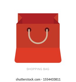 Shopping bag flat vector icon