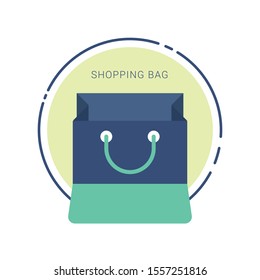 Shopping bag flat vector icon