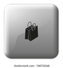 Shopping bag flat vector icon.