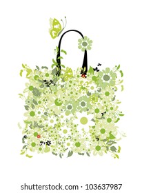 Shopping bag, floral design
