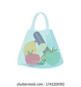 shopping bag with fruits and vegetables on white background vector illustration design