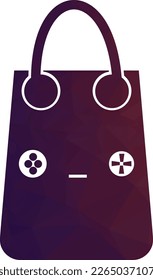  juego de bolsas de compras logotipo bolsa de juego icono de juego icono de diseño vectorial