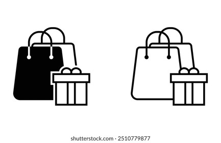 shopping bag with gift box icon vector
