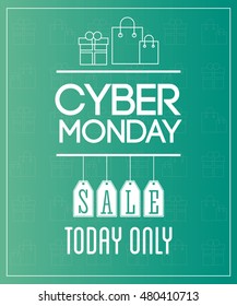 Shopping bag gift and cyber monday design