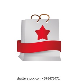 Shopping bag gift icon vector illustration graphic design