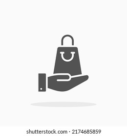 Shopping Bag glyph icon. Can be used for digital product, presentation, print design and more.