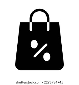 shopping bag glyph icon illustration vector graphic