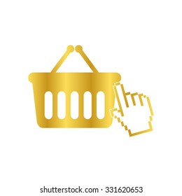 shopping bag -  gold vector icon