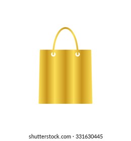 shopping bag - gold vector icon