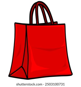 Shopping Bag Goodie Packet Drawing Illustration Vector