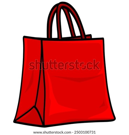Shopping Bag Goodie Packet Drawing Illustration Vector