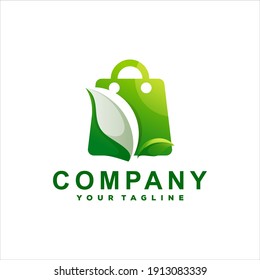 shopping bag gradient logo design