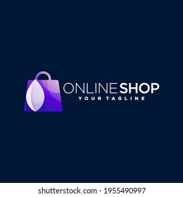 diseño del logotipo de gradiente de la bolsa de compras