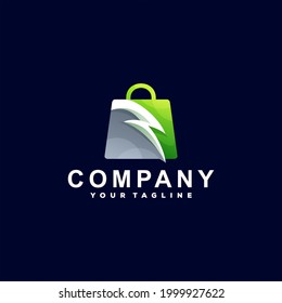 shopping bag gradient logo design