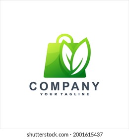 shopping bag gradient logo design