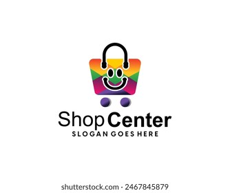 Shopping bag gradient logo design vector template