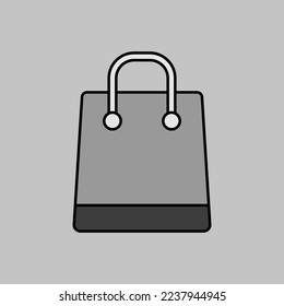 Shopping bag grayscale icon. E-commerce sign. Graph symbol for your web site design, logo, app, UI. Vector illustration, EPS10.