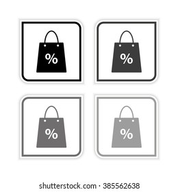 Shopping bag -  grayscale vector icon