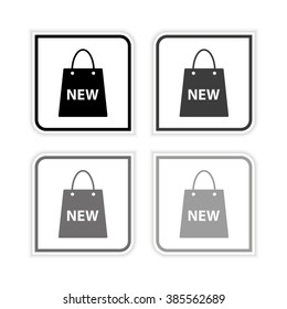 Shopping bag -  grayscale vector icon