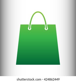 Shopping bag. Green gradient icon