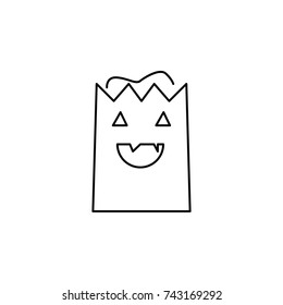 Shopping Bag for halloween day on white background