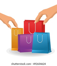  shopping bag and hand design