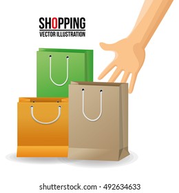  shopping bag and hand design