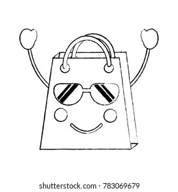 shopping bag happy sunglasses  emoji icon image 
