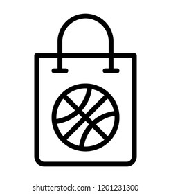 Shopping bag having basketball is icon for basketball tote