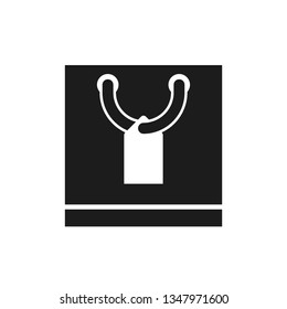 Shopping bag icon with badge - stock vector