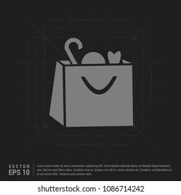 Shopping bag icon - Black Creative Background