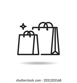 shopping bag icon in black line style. shopping concept. suitable for business graphic assets, web designs, banners, etc. Vector EPS 10.