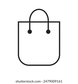 Shopping Bag Icon Black | Paper Bags Illustration | Online Shop Symbol | E-Commerce Logo | Commerce Sign 