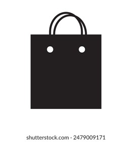 Shopping Bag Icon Black | Paper Bags Illustration | Online Shop Symbol | E-Commerce Logo | Commerce Sign 