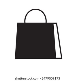 Shopping Bag Icon Black | Paper Bags Illustration | Online Shop Symbol | E-Commerce Logo | Commerce Sign 