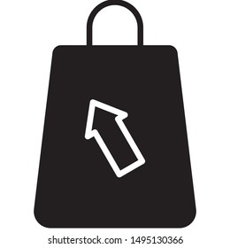 Shopping bag icon black vector