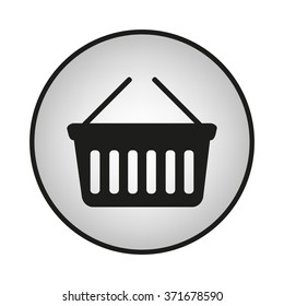 shopping bag icon, black vector illustration