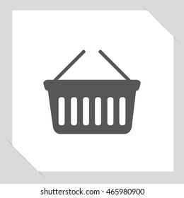 shopping bag icon, black vector illustration