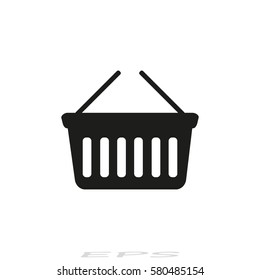 shopping bag icon, black vector illustration