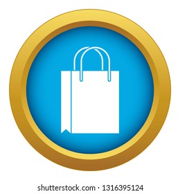 Shopping bag icon blue vector isolated on white background for any design