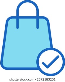 Shopping Bag Icon Blue Vector Illustration