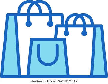 Shopping Bag Icon Blue Vector Illustration