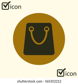 Shopping bag icon. Boutique shopping symbol. Flat design.