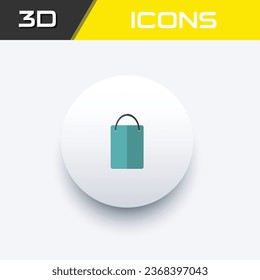 Shopping bag icon, business 3D icon editable file