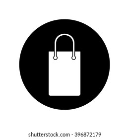 Shopping bag icon in circle . Vector illustration