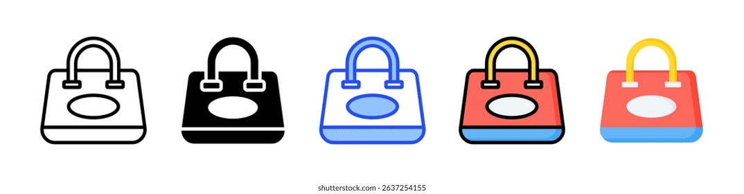 Shopping Bag Icon Collection With Multiple Styles