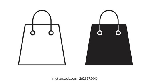 Shopping bag icon collection for UI on white background