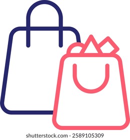 Shopping Bag Icon Color Vector Illustration