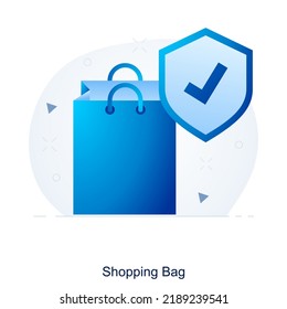 Concepto de icono de la bolsa y la bolsa de compras