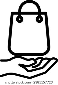 icono de la bolsa de compra. concepto de compra